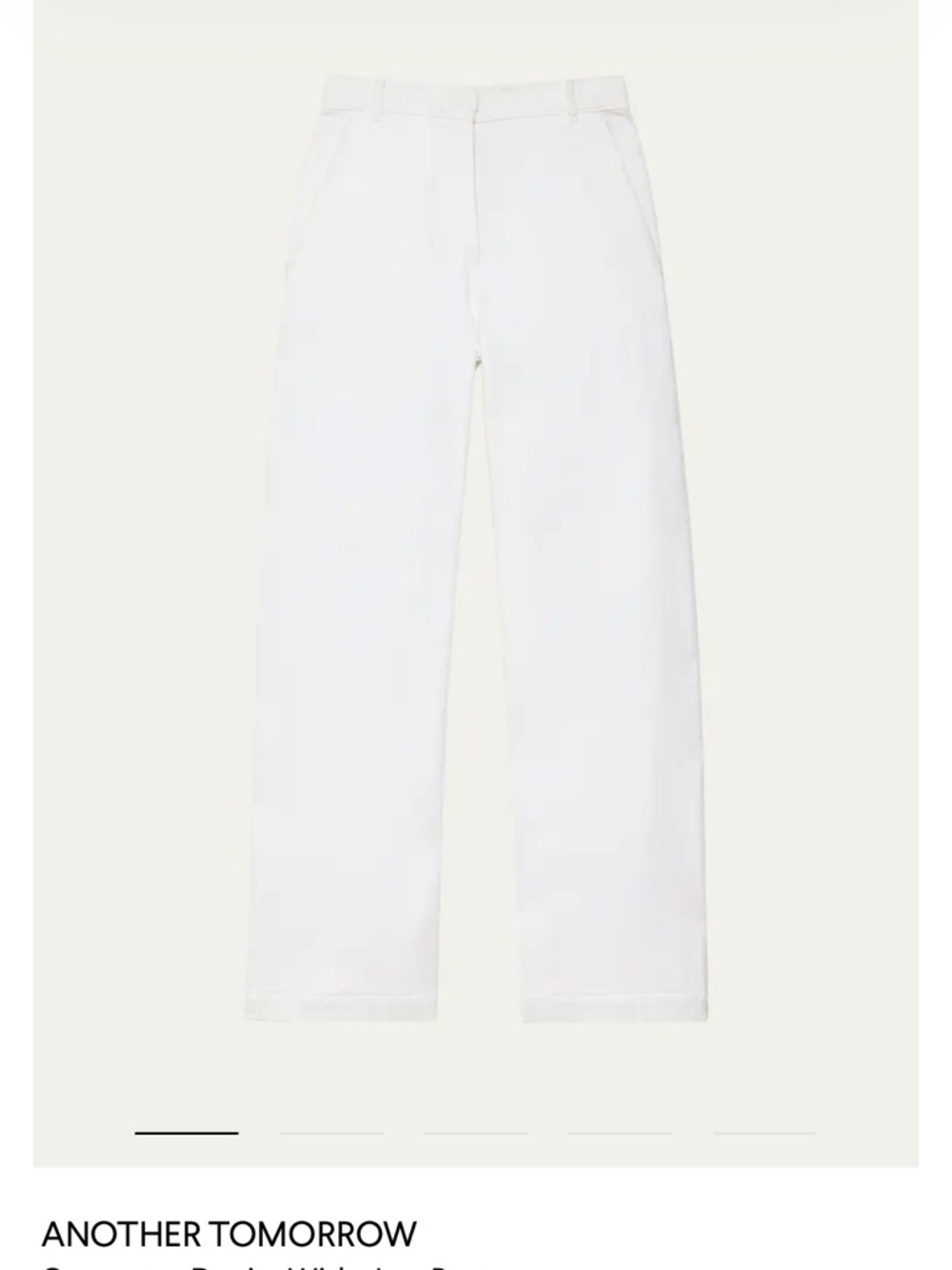 Another Tomorrow White Wide-Leg Pants